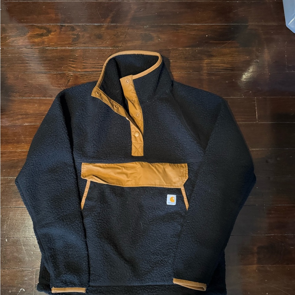 Carhartt Black and Brown Relaxed Fit Sherpa Jacket